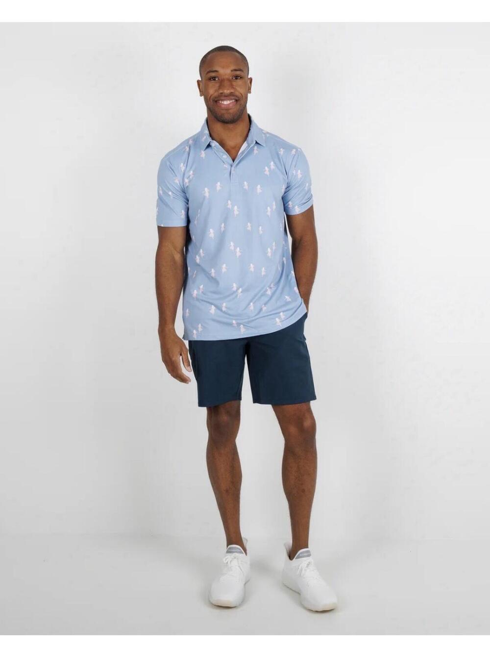 Anderson Ord Men's Golf Hula Polo Shirt Dusty Blue XXL NWT